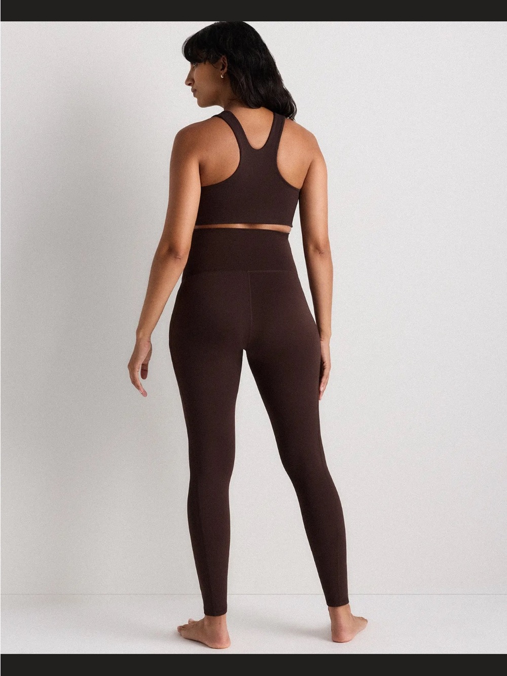 Quince Ultra-Form Maternity Pocket Leggings - Espresso Dark Brown Sz M - Picture 5 of 13